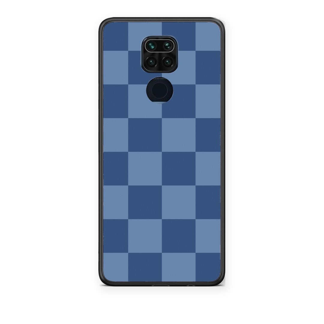 Θήκη Xiaomi Redmi Note 9 Denim Blue Checkerboard από τη Smartfits με σχέδιο στο πίσω μέρος και μαύρο περίβλημα | Xiaomi Redmi Note 9 Denim Blue Checkerboard case with colorful back and black bezels