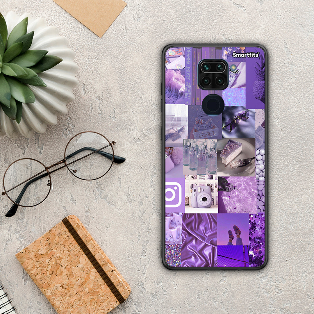 Purple Aesthetic Collage - Xiaomi Redmi Note 9 θήκη
