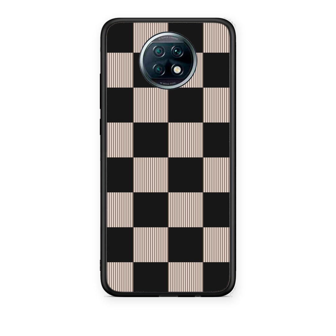 Θήκη Xiaomi Redmi Note 9T Black and Taupe Striped Checks από τη Smartfits με σχέδιο στο πίσω μέρος και μαύρο περίβλημα | Xiaomi Redmi Note 9T Black and Taupe Striped Checks case with colorful back and black bezels