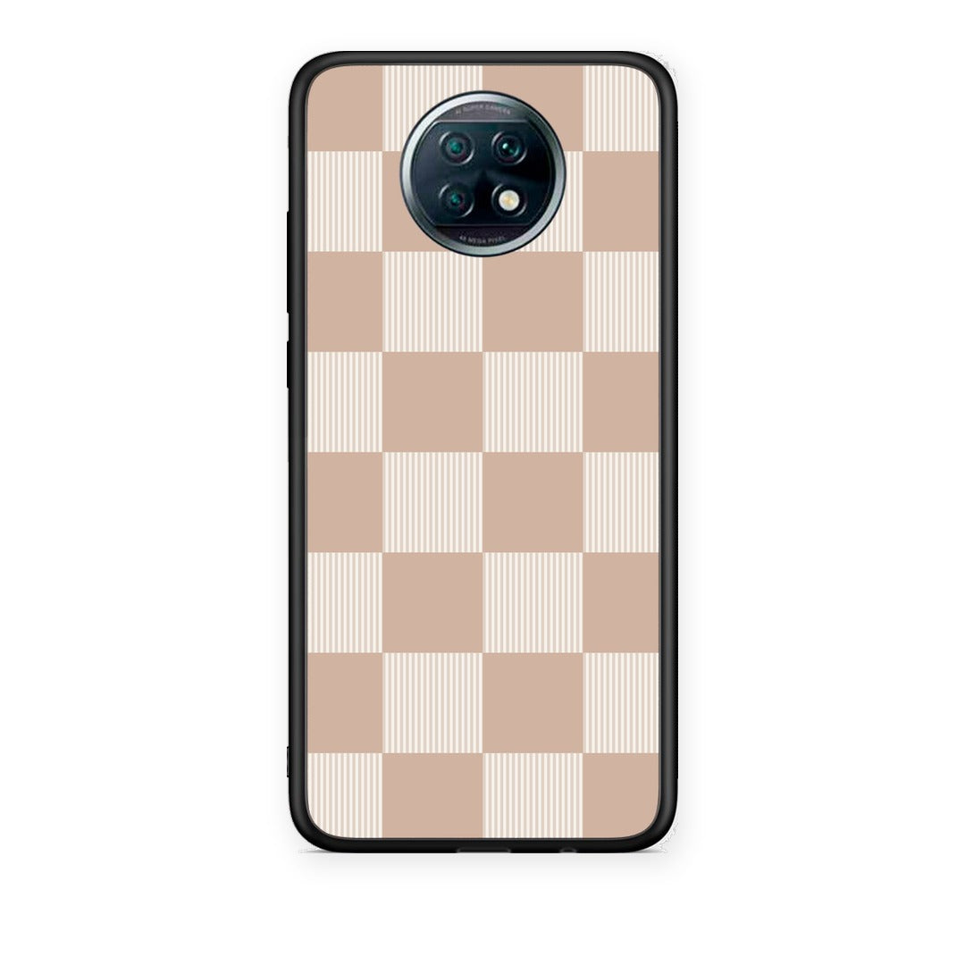 Θήκη Xiaomi Redmi Note 9T Latte and Cream Striped Checks από τη Smartfits με σχέδιο στο πίσω μέρος και μαύρο περίβλημα | Xiaomi Redmi Note 9T Latte and Cream Striped Checks case with colorful back and black bezels