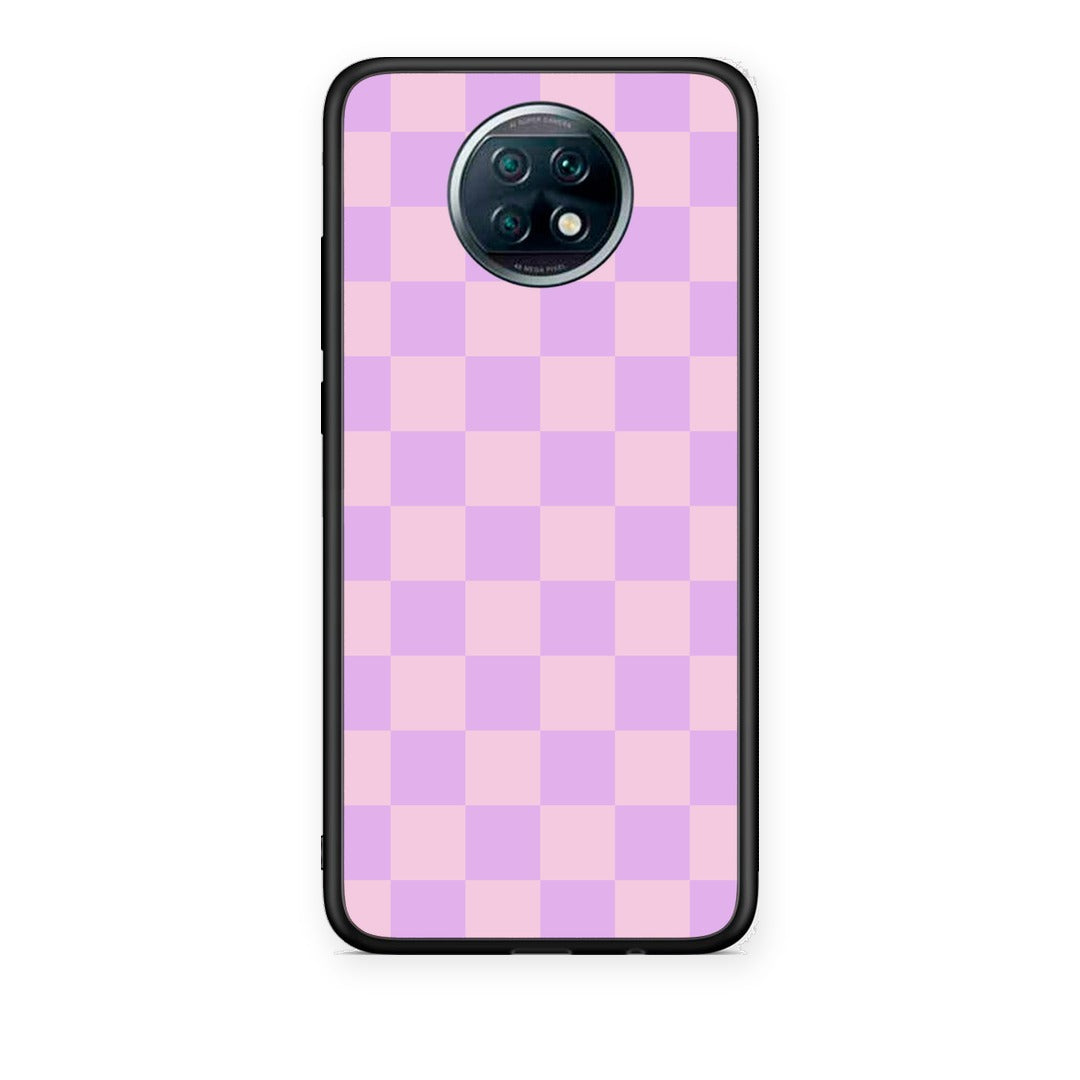 Θήκη Xiaomi Redmi Note 9T Lavender and Pink Checkerboard από τη Smartfits με σχέδιο στο πίσω μέρος και μαύρο περίβλημα | Xiaomi Redmi Note 9T Lavender and Pink Checkerboard case with colorful back and black bezels