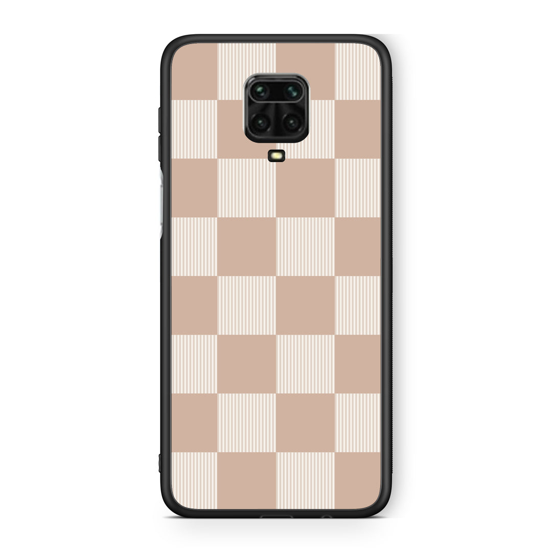 Θήκη Xiaomi Redmi Note 9S / 9 Pro / 9 Pro Max Latte and Cream Striped Checks από τη Smartfits με σχέδιο στο πίσω μέρος και μαύρο περίβλημα | Xiaomi Redmi Note 9S / 9 Pro / 9 Pro Max Latte and Cream Striped Checks case with colorful back and black bezels