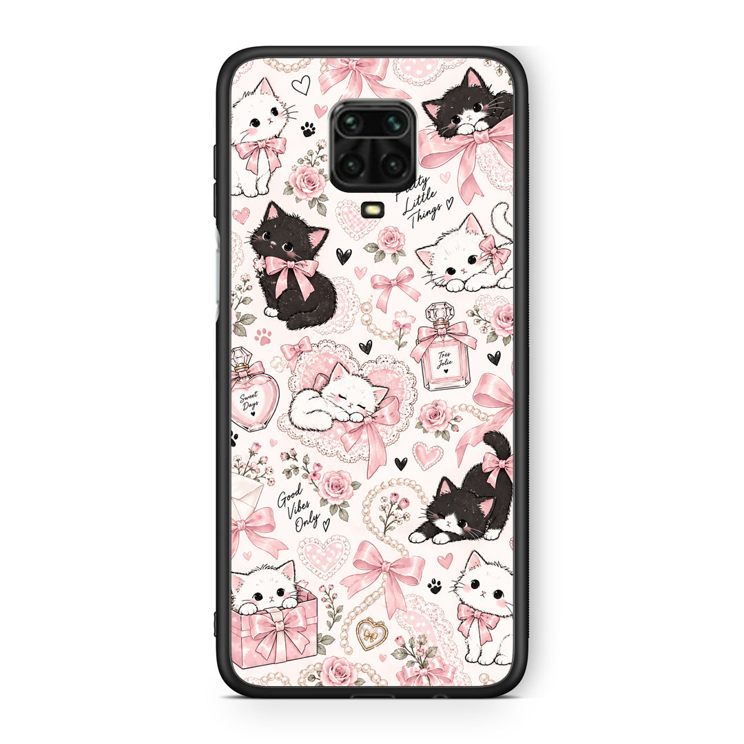 Θήκη Xiaomi Redmi Note 9S / 9 Pro / 9 Pro Max Pink Bows and Kittens Collage από τη Smartfits με σχέδιο στο πίσω μέρος και μαύρο περίβλημα | Xiaomi Redmi Note 9S / 9 Pro / 9 Pro Max Pink Bows and Kittens Collage case with colorful back and black bezels
