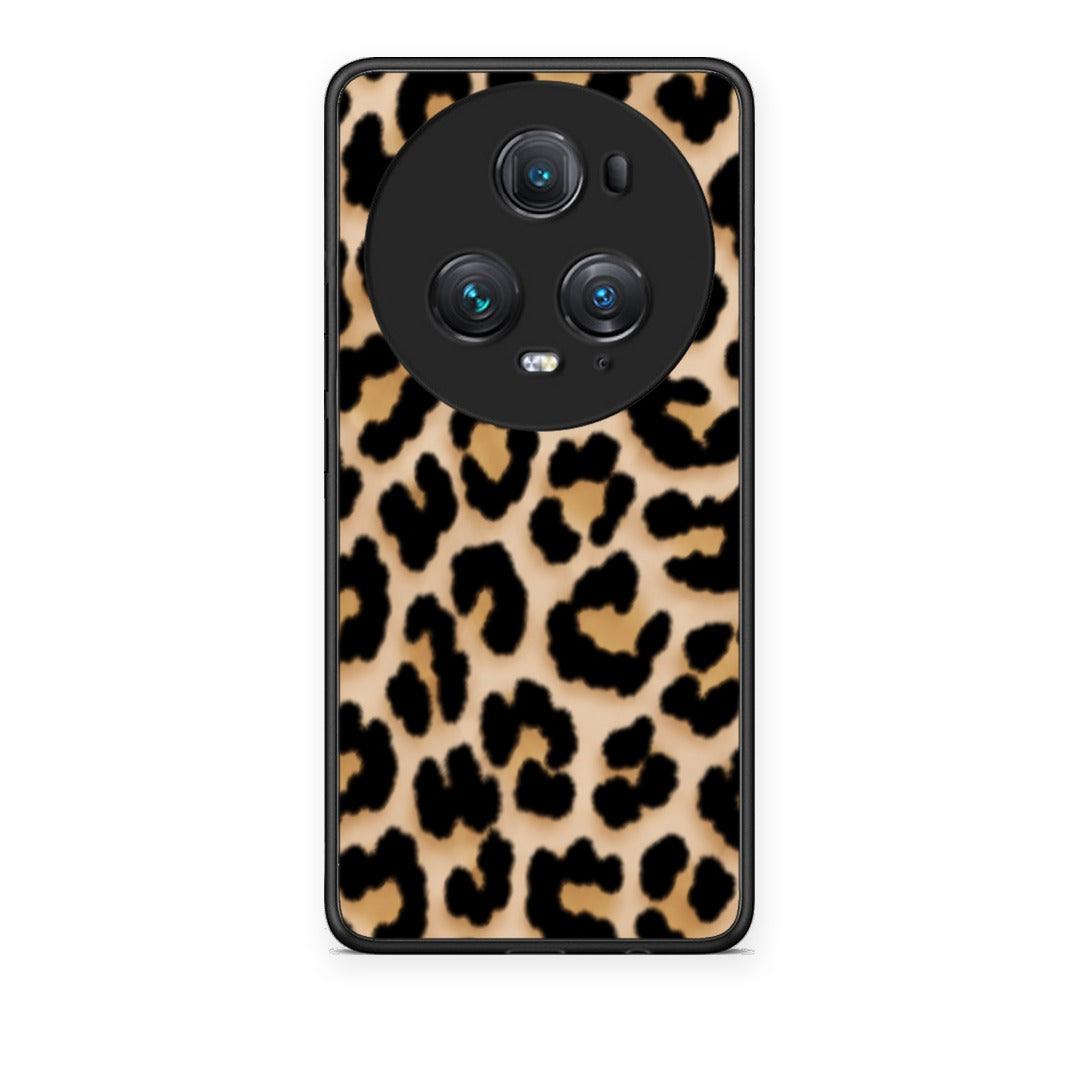 Θήκη Honor Magic5 Pro Leopard Print Tan Small από τη Smartfits με σχέδιο στο πίσω μέρος και μαύρο περίβλημα | Honor Magic5 Pro Leopard Print Tan Small case with colorful back and black bezels