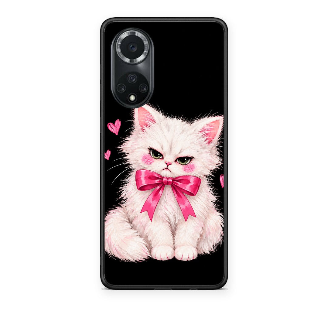 Θήκη Huawei Nova 9 / Honor 50 Grumpy Party Kitten on Black από τη Smartfits με σχέδιο στο πίσω μέρος και μαύρο περίβλημα | Huawei Nova 9 / Honor 50 Grumpy Party Kitten on Black case with colorful back and black bezels