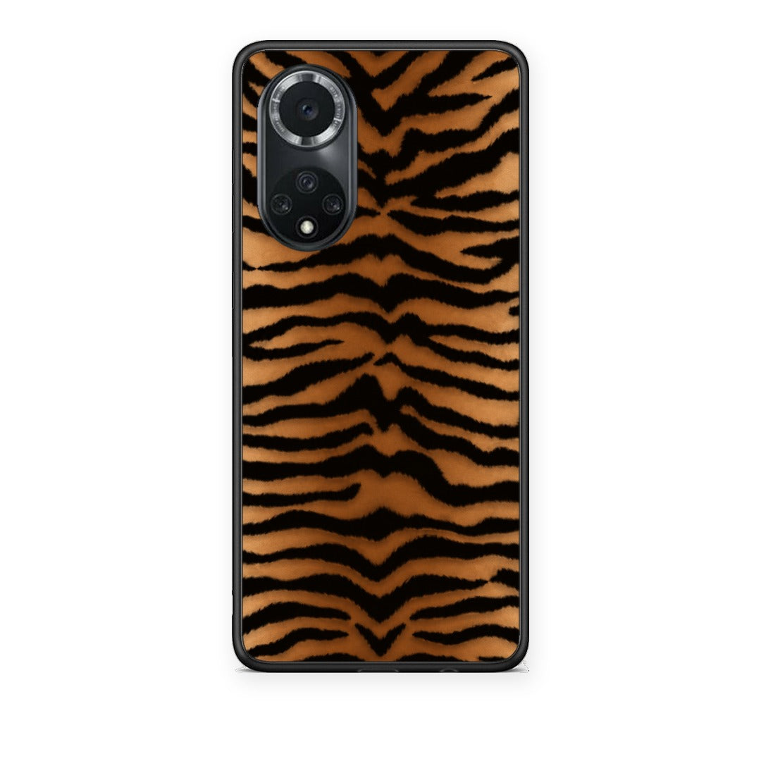 Θήκη Huawei Nova 9 / Honor 50 Tiger Print Orange and Black από τη Smartfits με σχέδιο στο πίσω μέρος και μαύρο περίβλημα | Huawei Nova 9 / Honor 50 Tiger Print Orange and Black case with colorful back and black bezels