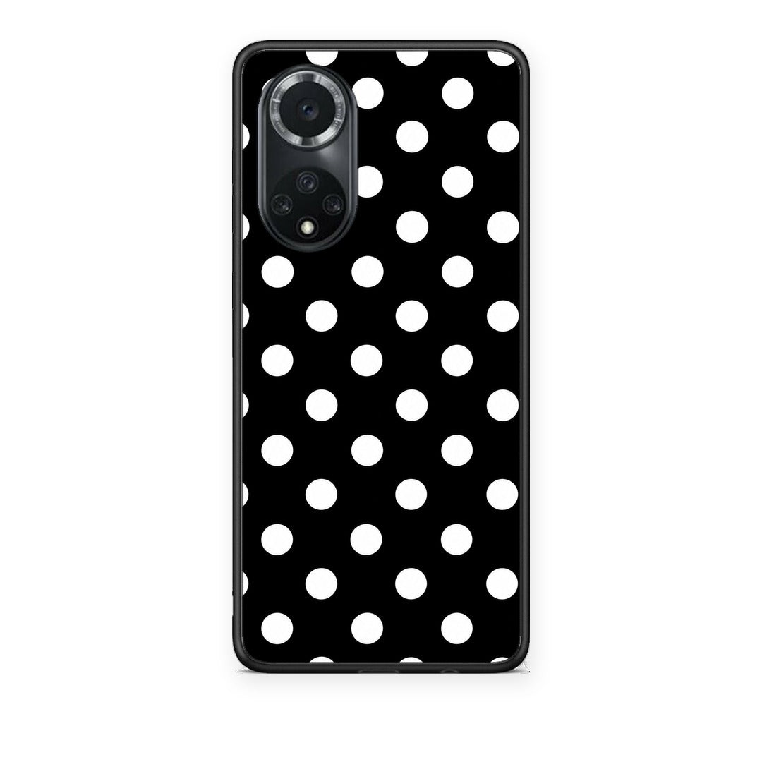 Θήκη Huawei Nova 9 / Honor 50 White Polka Dots on Black από τη Smartfits με σχέδιο στο πίσω μέρος και μαύρο περίβλημα | Huawei Nova 9 / Honor 50 White Polka Dots on Black case with colorful back and black bezels