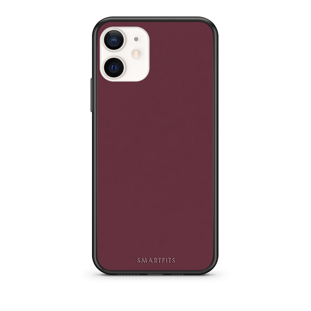 Θήκη iPhone 12 Mini Muted Burgundy από τη Smartfits με σχέδιο στο πίσω μέρος και μαύρο περίβλημα | iPhone 12 Mini Muted Burgundy case with colorful back and black bezels