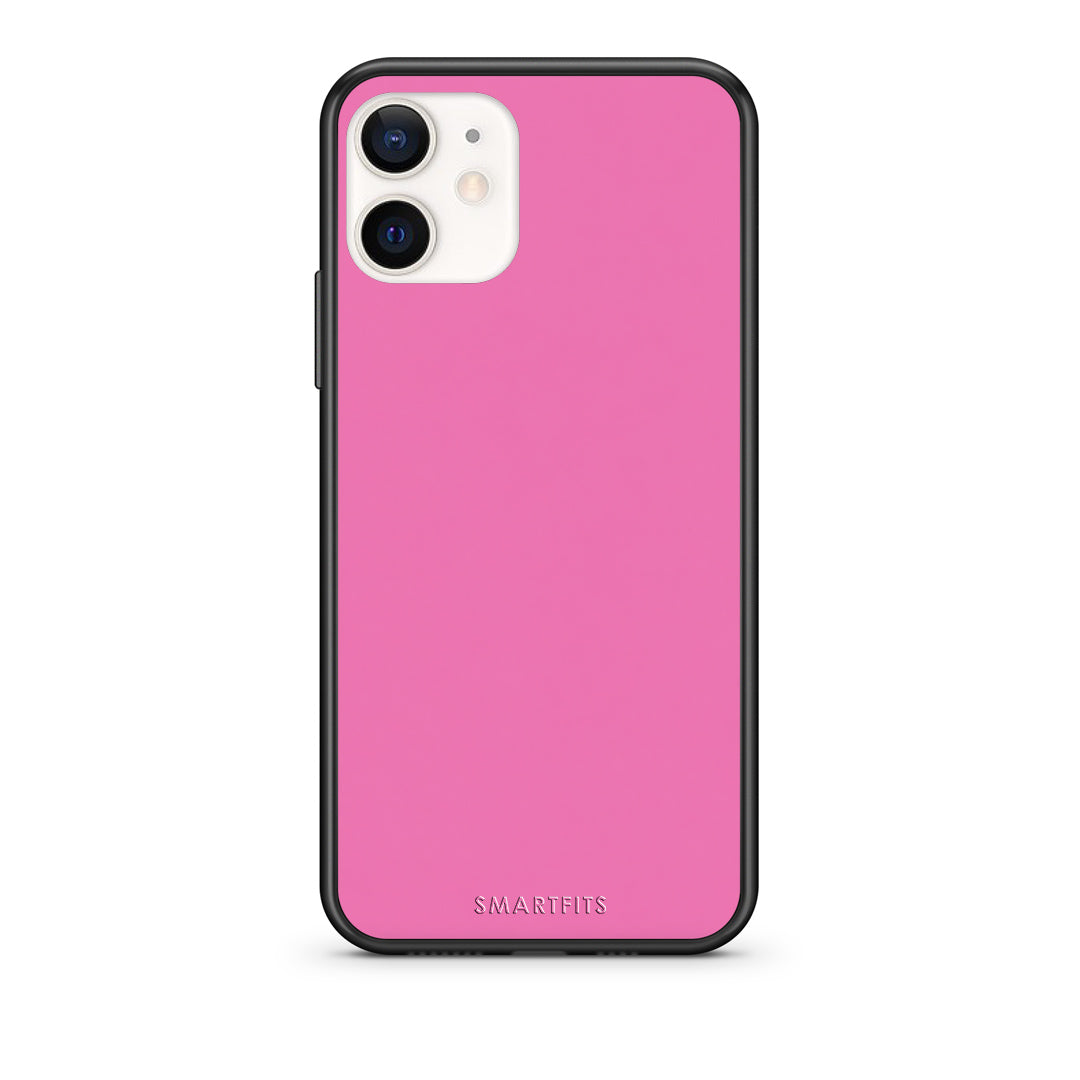 Θήκη iPhone 12 Mini Rose Pink από τη Smartfits με σχέδιο στο πίσω μέρος και μαύρο περίβλημα | iPhone 12 Mini Rose Pink case with colorful back and black bezels