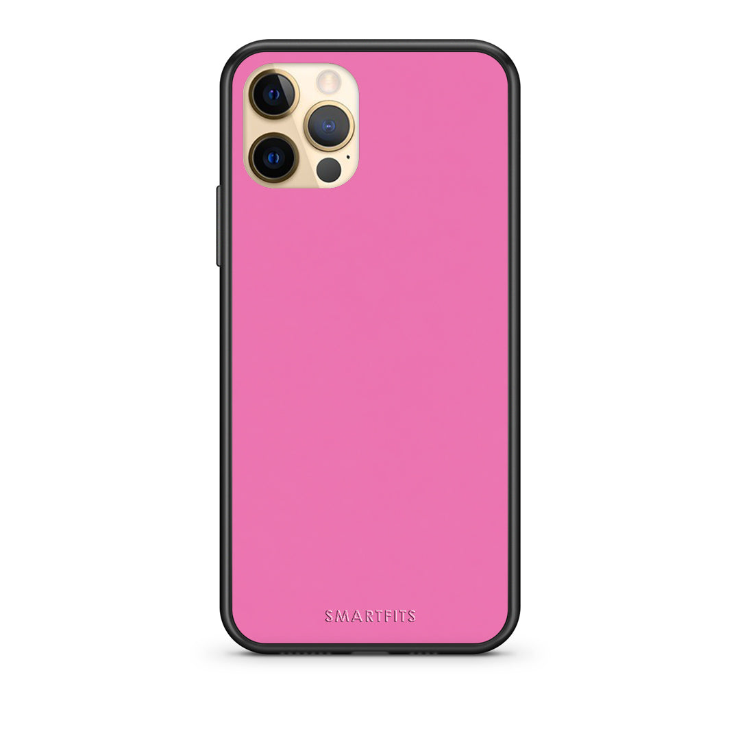 Θήκη iPhone 12 Pro Rose Pink από τη Smartfits με σχέδιο στο πίσω μέρος και μαύρο περίβλημα | iPhone 12 Pro Rose Pink case with colorful back and black bezels