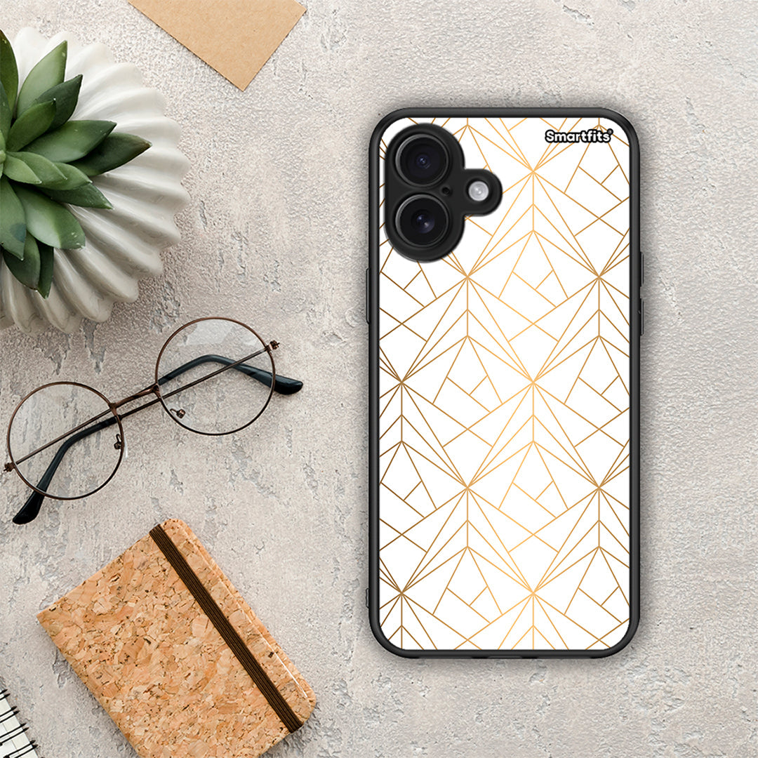 Geometric Luxury White - iPhone 16 Plus θήκη