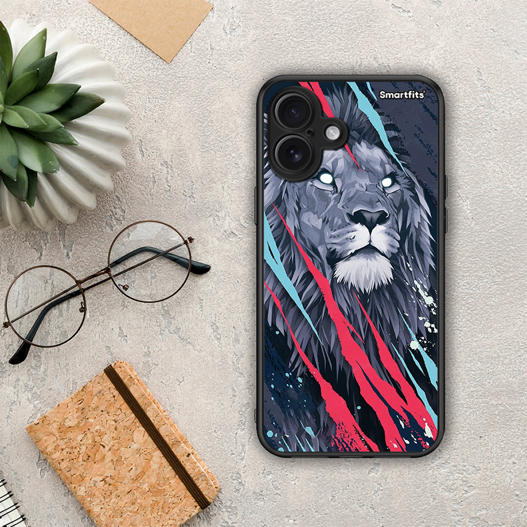 PopArt Lion Designer - iPhone 16 Plus θήκη