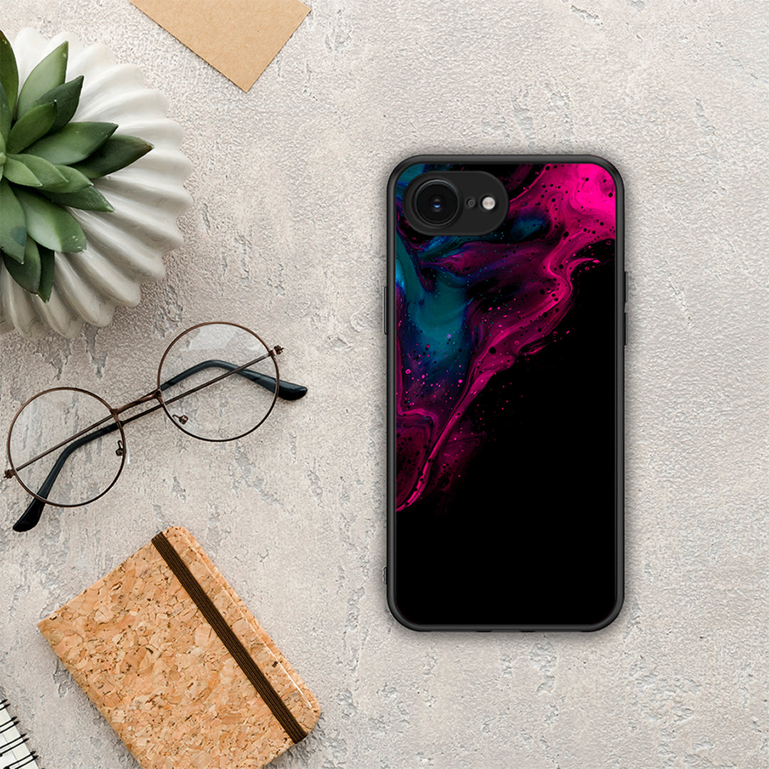 Watercolor Pink Black - iPhone 16e θήκη