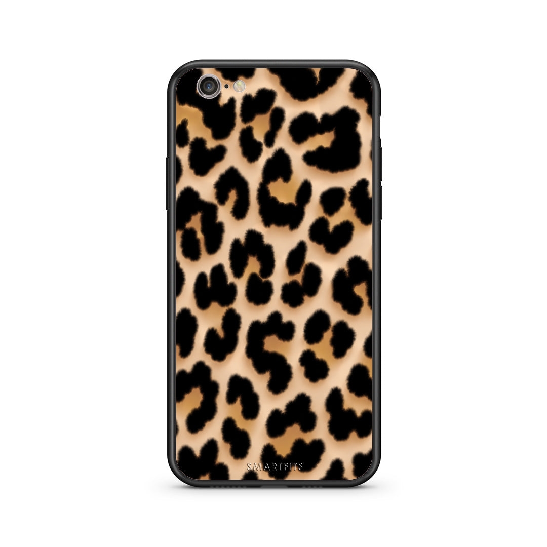 Θήκη iPhone 7 / 8 / SE 2020 Leopard Print Tan Large από τη Smartfits με σχέδιο στο πίσω μέρος και μαύρο περίβλημα | iPhone 7 / 8 / SE 2020 Leopard Print Tan Large case with colorful back and black bezels