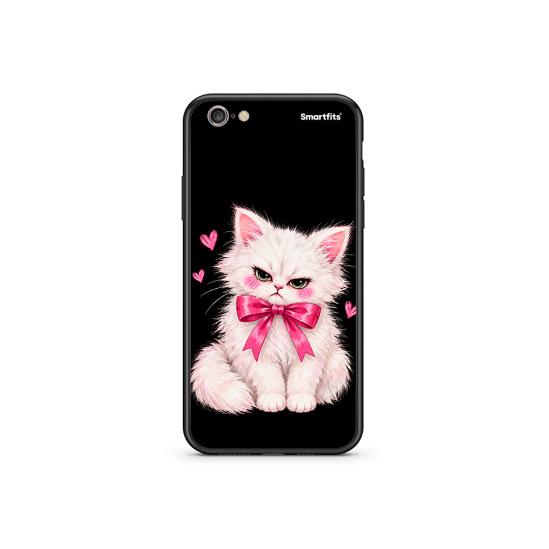 Θήκη iPhone 6 Plus / 6s Plus Grumpy Party Kitten on Black από τη Smartfits με σχέδιο στο πίσω μέρος και μαύρο περίβλημα | iPhone 6 Plus / 6s Plus Grumpy Party Kitten on Black case with colorful back and black bezels