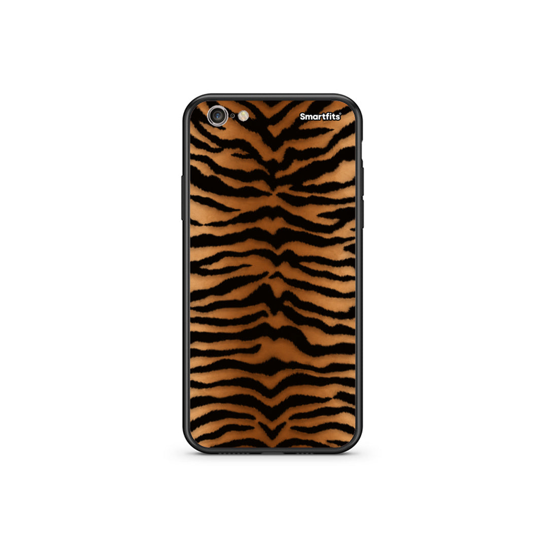 Θήκη iPhone 6 Plus / 6s Plus Tiger Print Orange and Black από τη Smartfits με σχέδιο στο πίσω μέρος και μαύρο περίβλημα | iPhone 6 Plus / 6s Plus Tiger Print Orange and Black case with colorful back and black bezels