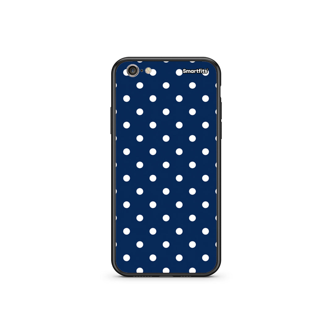 Θήκη iPhone 6 Plus / 6s Plus White Small Polka Dots on Navy από τη Smartfits με σχέδιο στο πίσω μέρος και μαύρο περίβλημα | iPhone 6 Plus / 6s Plus White Small Polka Dots on Navy case with colorful back and black bezels