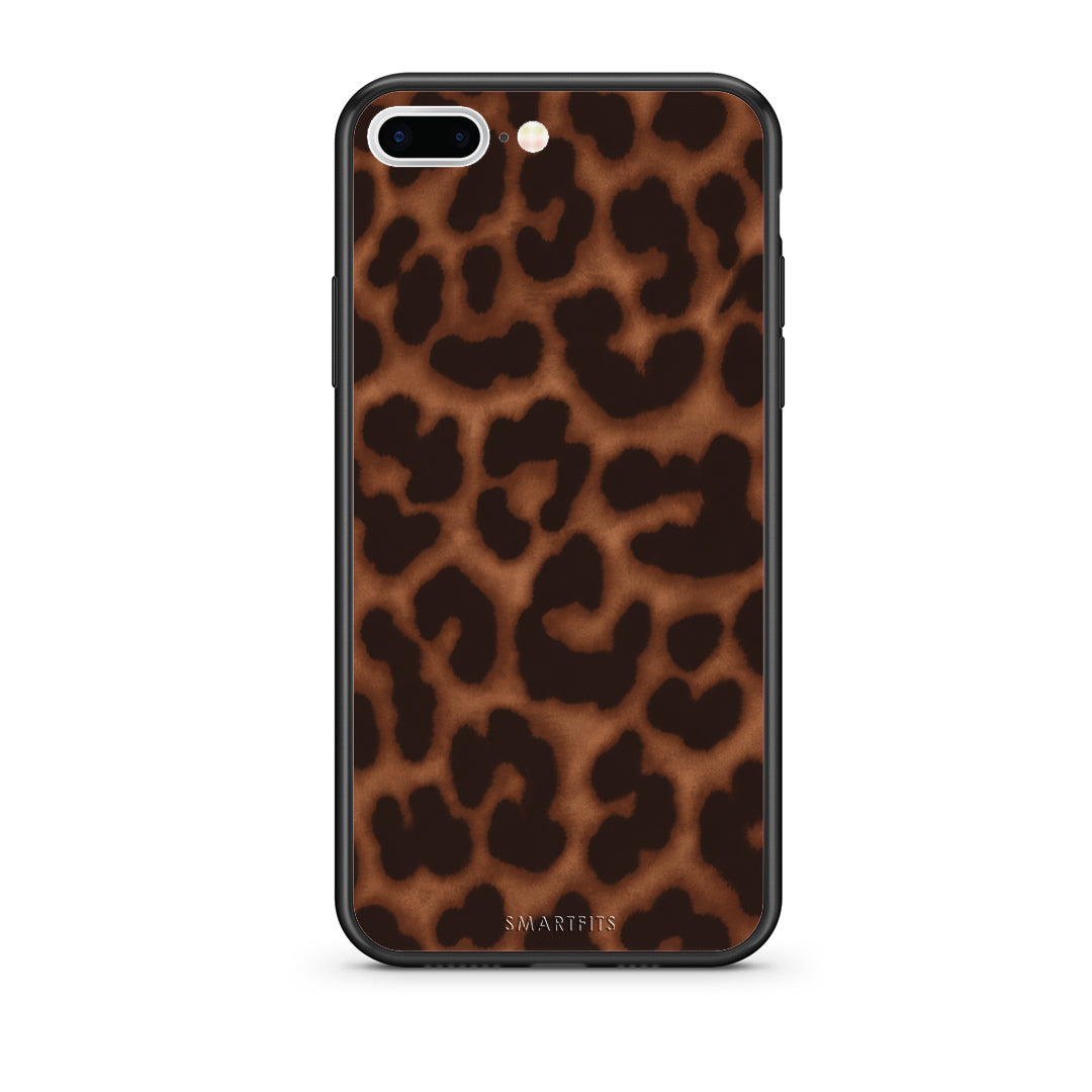 Θήκη iPhone 7 Plus / 8 Plus Leopard Print Dark Brown από τη Smartfits με σχέδιο στο πίσω μέρος και μαύρο περίβλημα | iPhone 7 Plus / 8 Plus Leopard Print Dark Brown case with colorful back and black bezels
