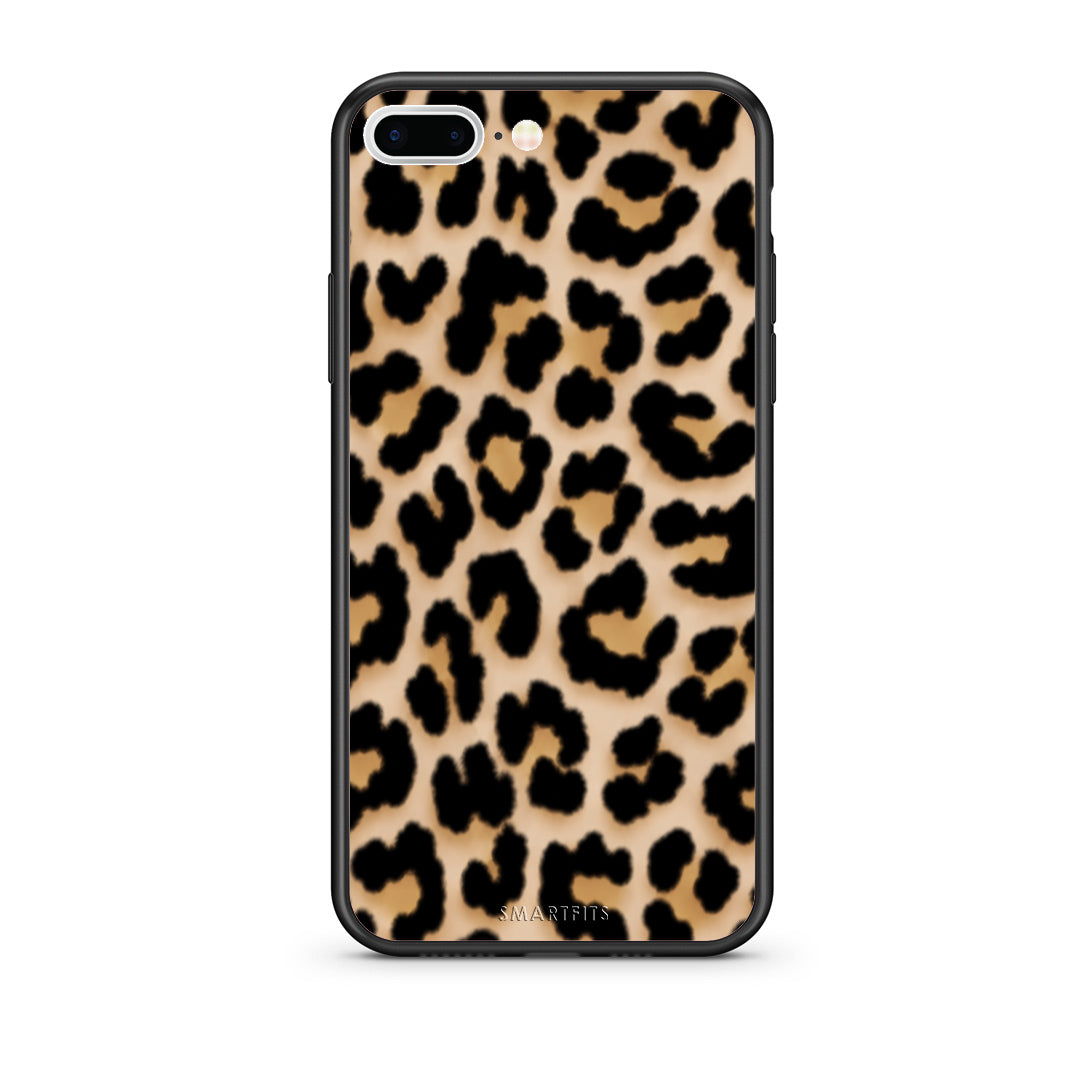 Θήκη iPhone 7 Plus / 8 Plus Leopard Print Tan Small από τη Smartfits με σχέδιο στο πίσω μέρος και μαύρο περίβλημα | iPhone 7 Plus / 8 Plus Leopard Print Tan Small case with colorful back and black bezels