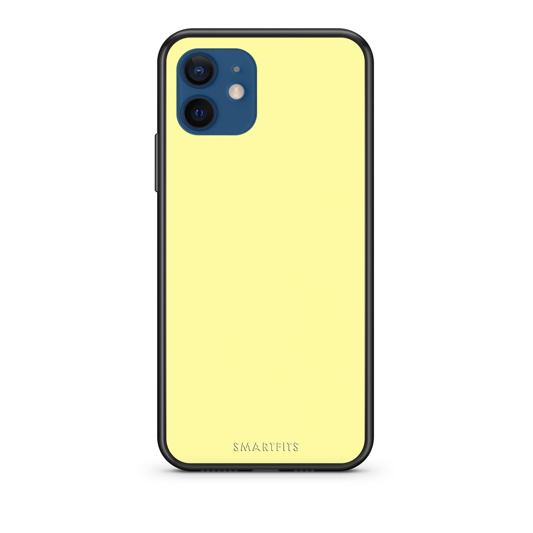 Θήκη iPhone 12 Butter Yellow από τη Smartfits με σχέδιο στο πίσω μέρος και μαύρο περίβλημα | iPhone 12 Butter Yellow case with colorful back and black bezels