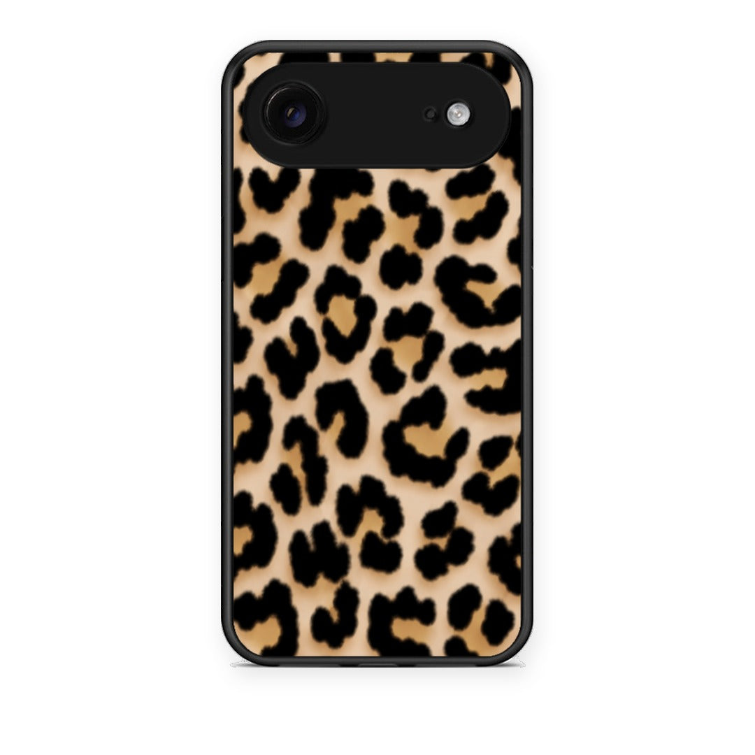 Θήκη iPhone 17 Air Leopard Print Tan Small από τη Smartfits με σχέδιο στο πίσω μέρος και μαύρο περίβλημα | iPhone 17 Air Leopard Print Tan Small case with colorful back and black bezels
