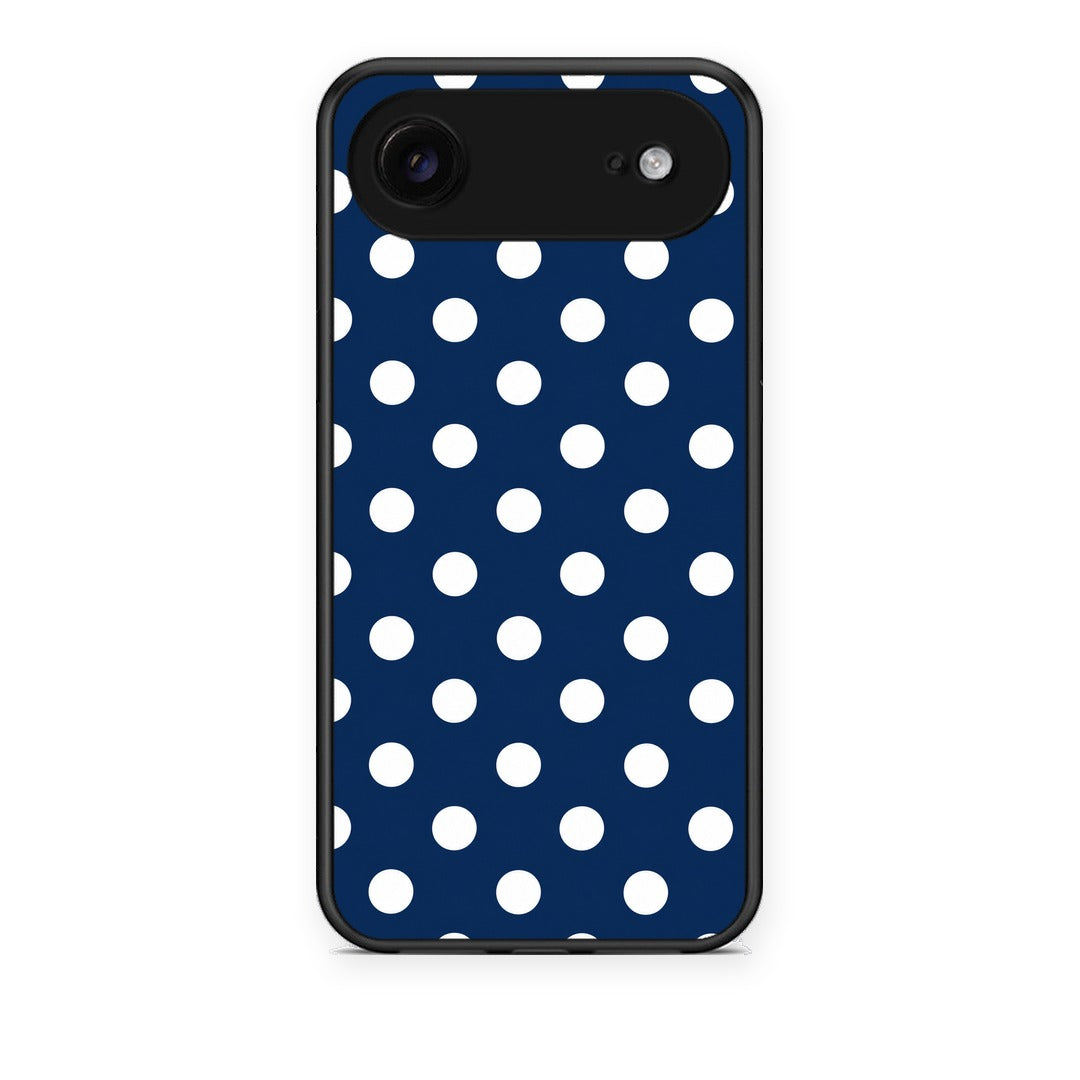 Θήκη iPhone 17 Air White Large Polka Dots on Navy από τη Smartfits με σχέδιο στο πίσω μέρος και μαύρο περίβλημα | iPhone 17 Air White Large Polka Dots on Navy case with colorful back and black bezels