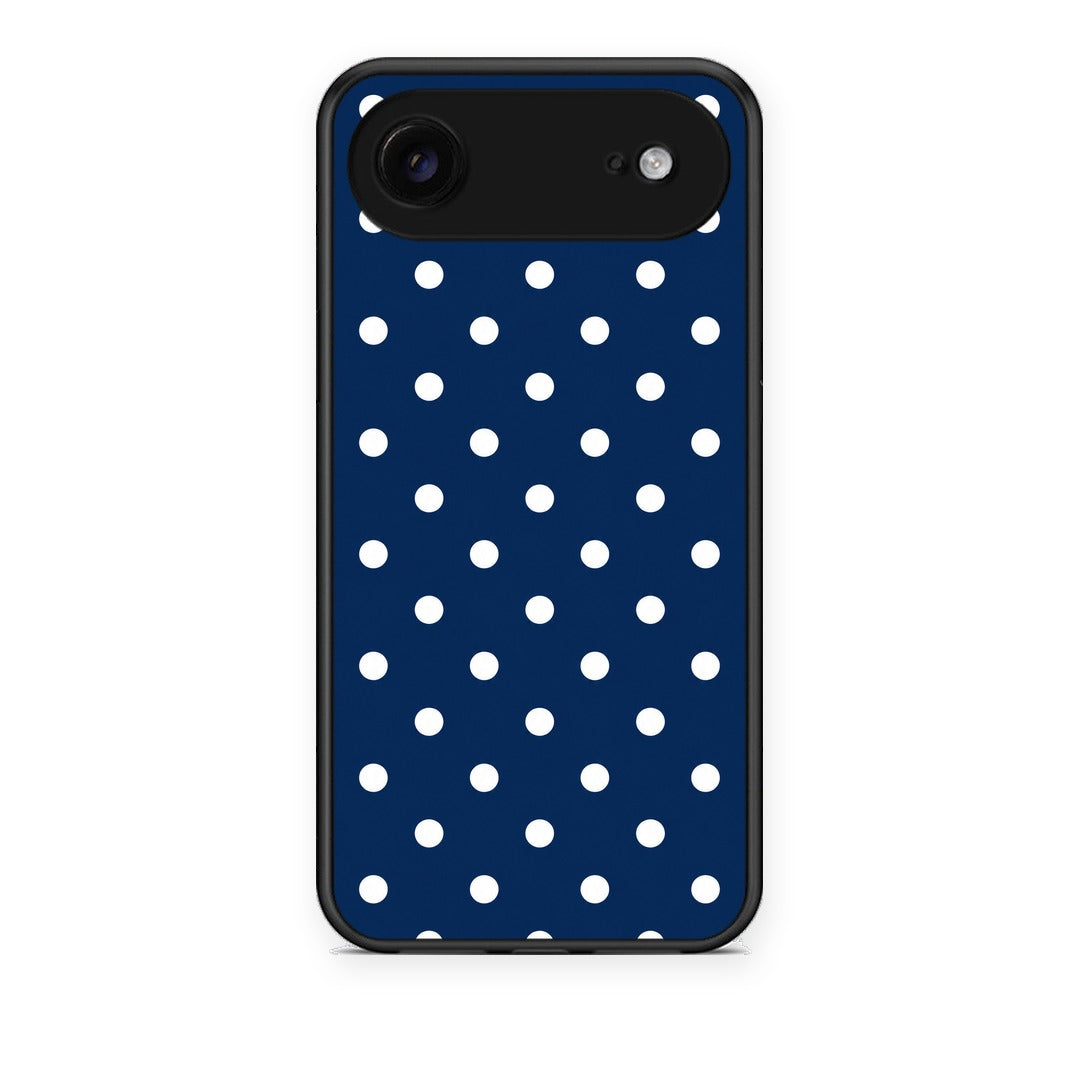 Θήκη iPhone 17 Air White Small Polka Dots on Navy από τη Smartfits με σχέδιο στο πίσω μέρος και μαύρο περίβλημα | iPhone 17 Air White Small Polka Dots on Navy case with colorful back and black bezels