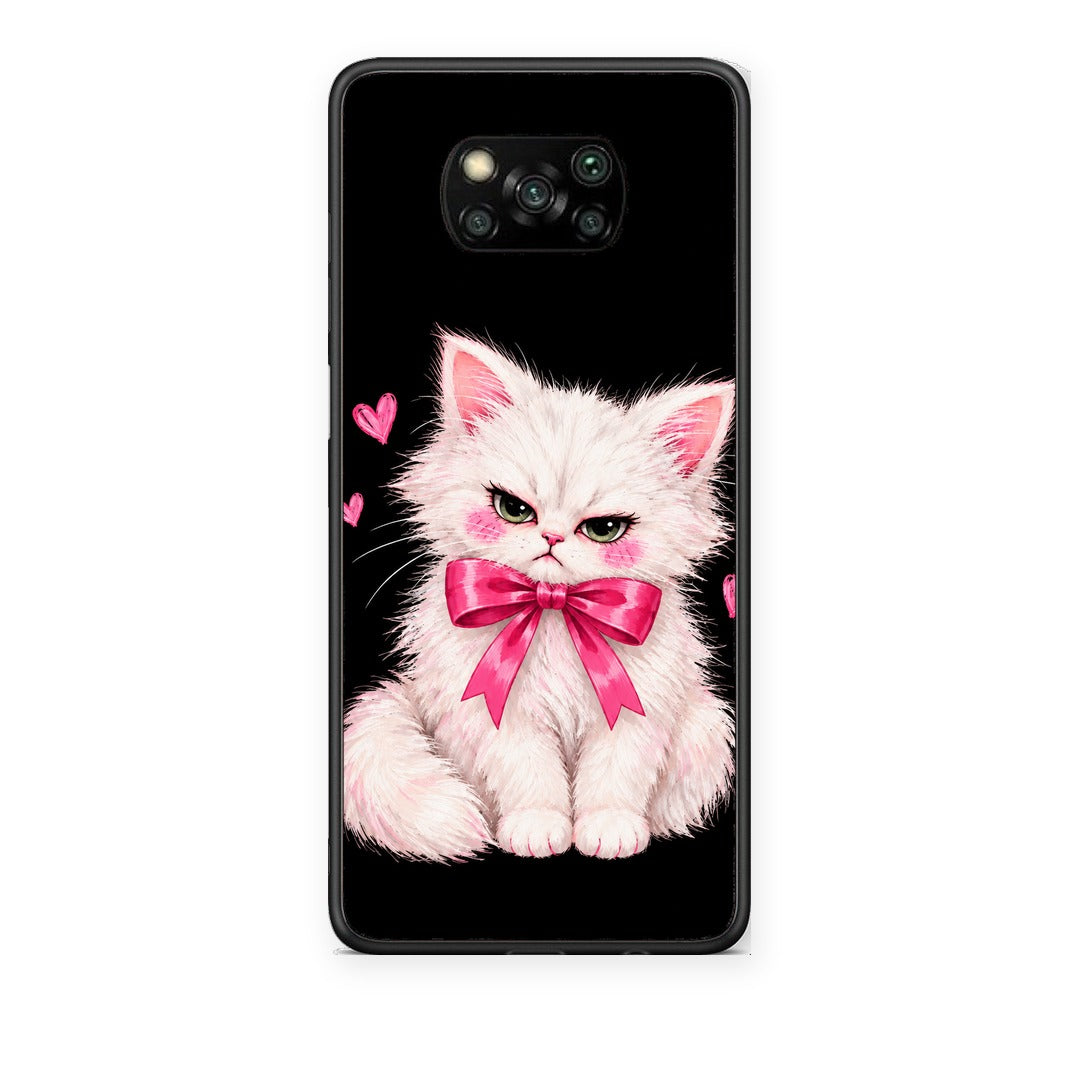 Θήκη Xiaomi Poco X3 / X3 Pro / X3 NFC Grumpy Party Kitten on Black από τη Smartfits με σχέδιο στο πίσω μέρος και μαύρο περίβλημα | Xiaomi Poco X3 / X3 Pro / X3 NFC Grumpy Party Kitten on Black case with colorful back and black bezels