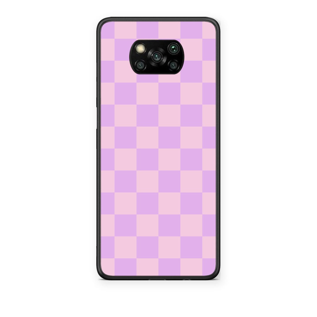 Θήκη Xiaomi Poco X3 / X3 Pro / X3 NFC Lavender and Pink Checkerboard από τη Smartfits με σχέδιο στο πίσω μέρος και μαύρο περίβλημα | Xiaomi Poco X3 / X3 Pro / X3 NFC Lavender and Pink Checkerboard case with colorful back and black bezels