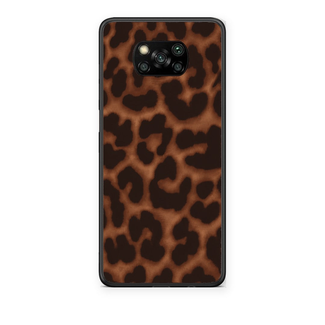 Θήκη Xiaomi Poco X3 / X3 Pro / X3 NFC Leopard Print Dark Brown από τη Smartfits με σχέδιο στο πίσω μέρος και μαύρο περίβλημα | Xiaomi Poco X3 / X3 Pro / X3 NFC Leopard Print Dark Brown case with colorful back and black bezels