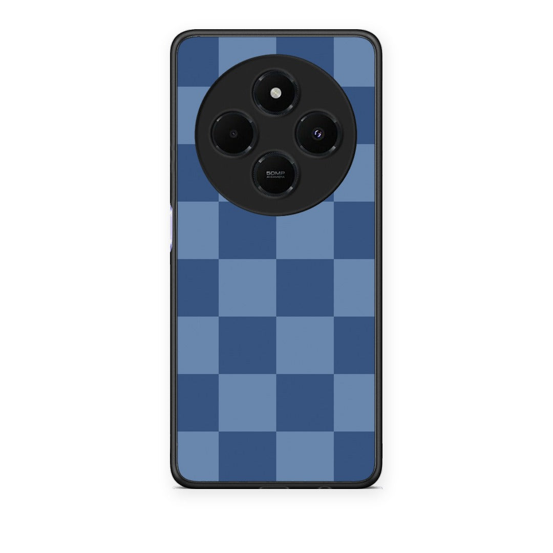 Θήκη Xiaomi Redmi 14C NFC / A3 Pro / Poco 75 4G / 5G Denim Blue Checkerboard από τη Smartfits με σχέδιο στο πίσω μέρος και μαύρο περίβλημα | Xiaomi Redmi 14C NFC / A3 Pro / Poco 75 4G / 5G Denim Blue Checkerboard case with colorful back and black bezels