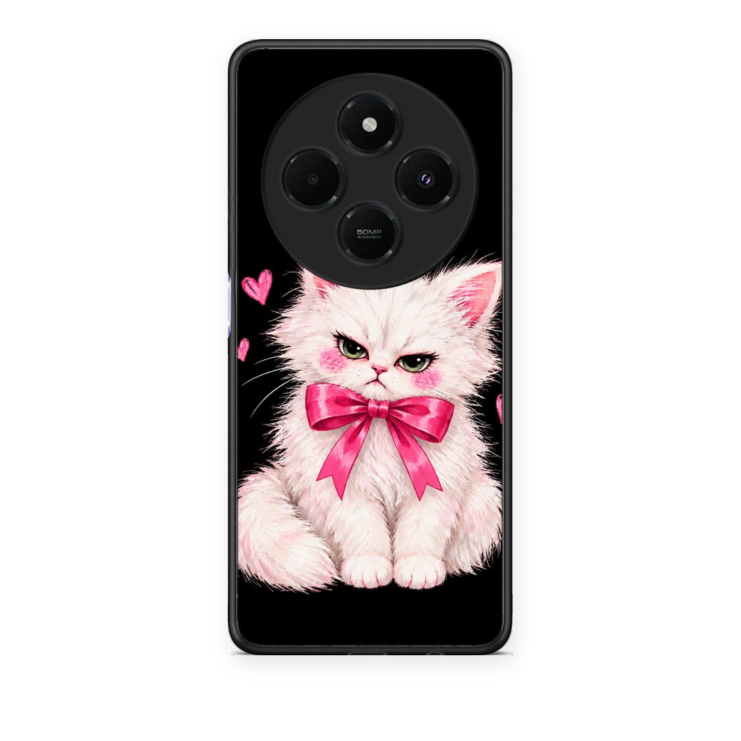 Θήκη Xiaomi Redmi 14C NFC / A3 Pro / Poco 75 4G / 5G Grumpy Party Kitten on Black από τη Smartfits με σχέδιο στο πίσω μέρος και μαύρο περίβλημα | Xiaomi Redmi 14C NFC / A3 Pro / Poco 75 4G / 5G Grumpy Party Kitten on Black case with colorful back and black bezels