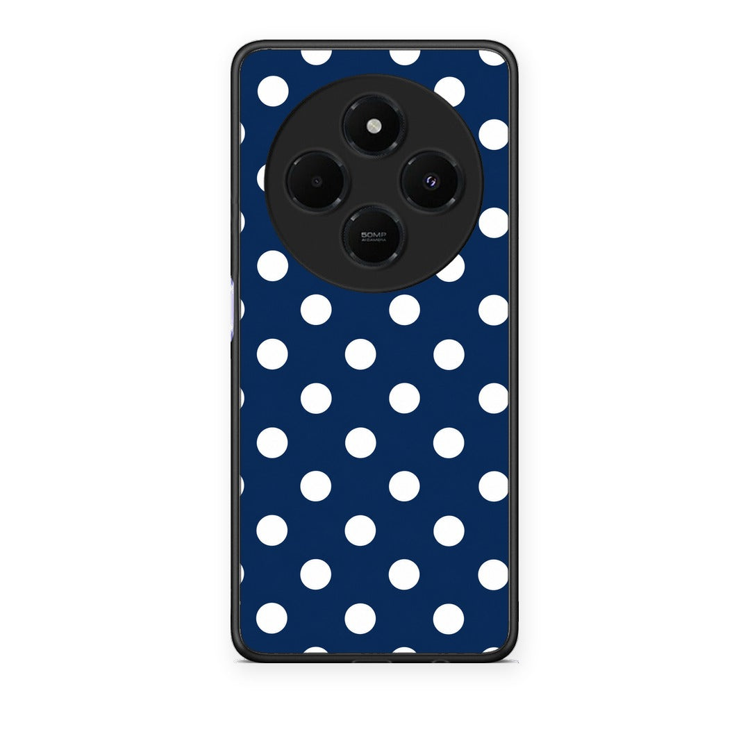 Θήκη Xiaomi Redmi 14C NFC / A3 Pro / Poco 75 4G / 5G White Large Polka Dots on Navy από τη Smartfits με σχέδιο στο πίσω μέρος και μαύρο περίβλημα | Xiaomi Redmi 14C NFC / A3 Pro / Poco 75 4G / 5G White Large Polka Dots on Navy case with colorful back and black bezels