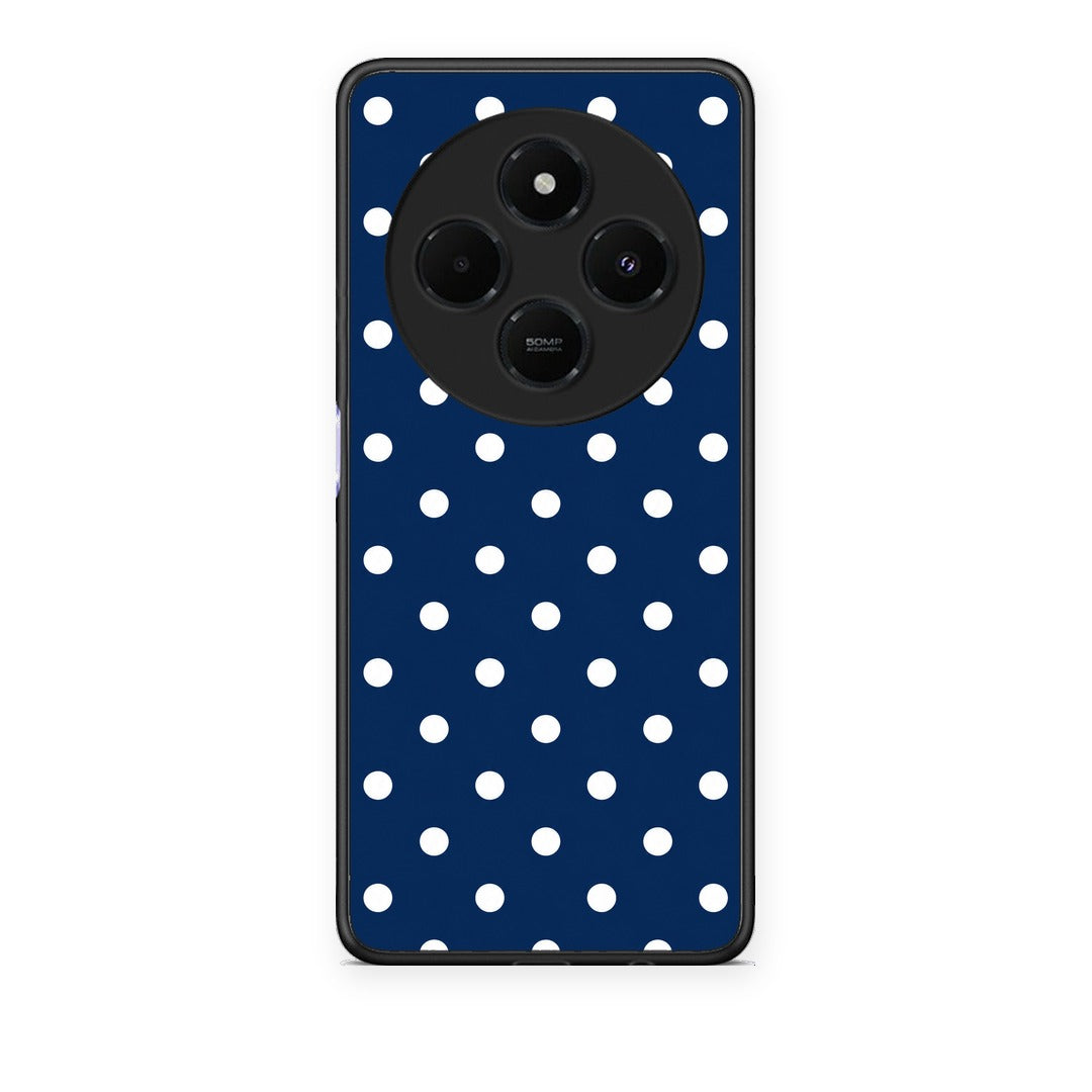 Θήκη Xiaomi Redmi 14C NFC / A3 Pro / Poco 75 4G / 5G White Small Polka Dots on Navy από τη Smartfits με σχέδιο στο πίσω μέρος και μαύρο περίβλημα | Xiaomi Redmi 14C NFC / A3 Pro / Poco 75 4G / 5G White Small Polka Dots on Navy case with colorful back and black bezels