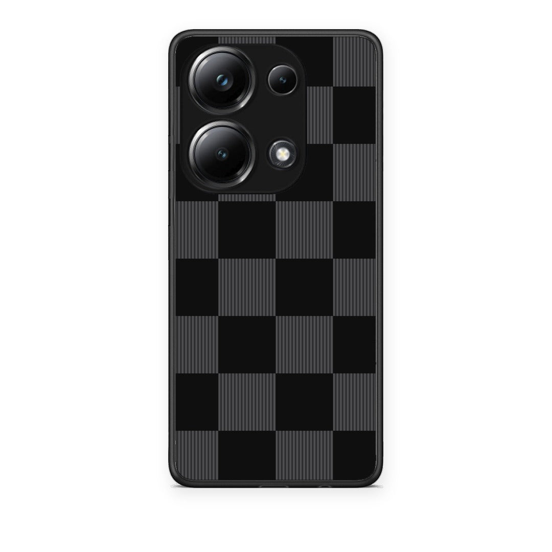 Θήκη Xiaomi Redmi Note 13 Pro 4G Black and Charcoal Striped Checks από τη Smartfits με σχέδιο στο πίσω μέρος και μαύρο περίβλημα | Xiaomi Redmi Note 13 Pro 4G Black and Charcoal Striped Checks case with colorful back and black bezels
