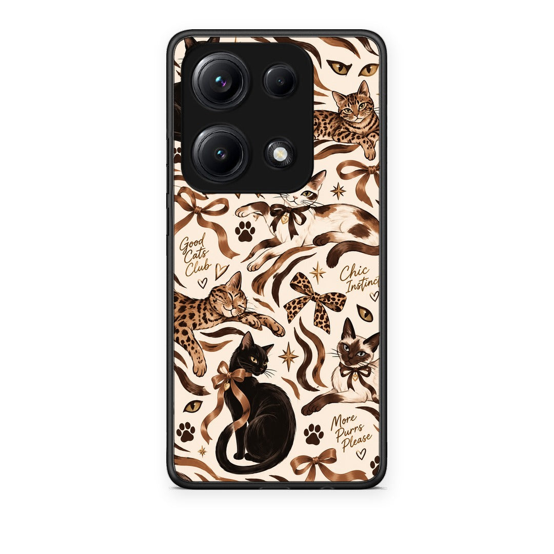 Θήκη Xiaomi Redmi Note 14S Wild Cats and Animal Print Collage από τη Smartfits με σχέδιο στο πίσω μέρος και μαύρο περίβλημα | Xiaomi Redmi Note 14S Wild Cats and Animal Print Collage case with colorful back and black bezels