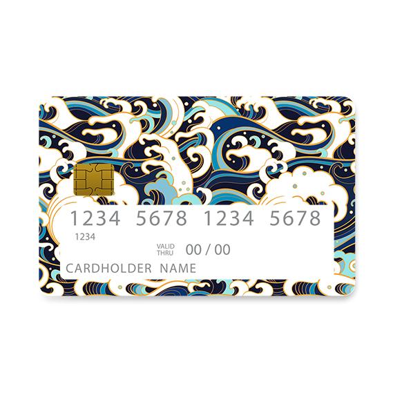 Bank Card Skin with Big Waves design