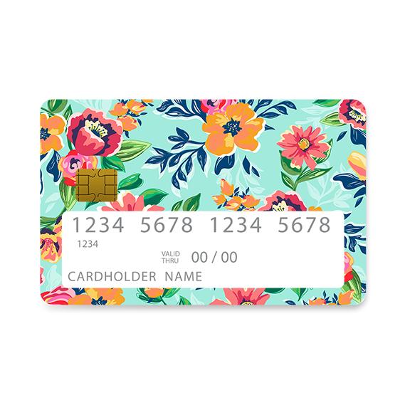 Bank Card Skin with Colorful Floral design