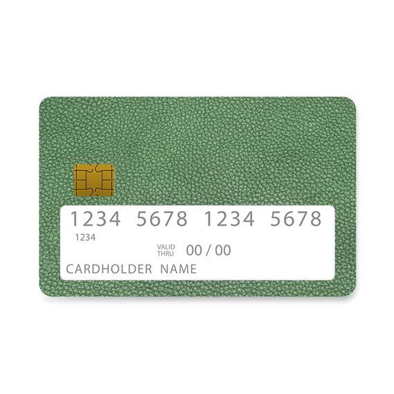 Bank Card Skin with Green Leather design