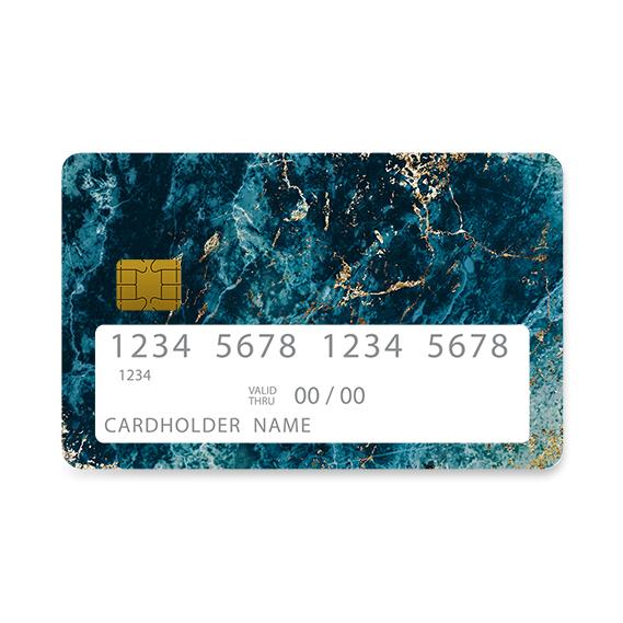 Bank Card Skin with Marble Blue design