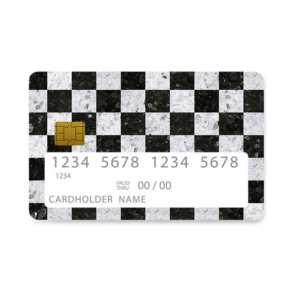 Bank Card Skin with Marble Square Geometric design