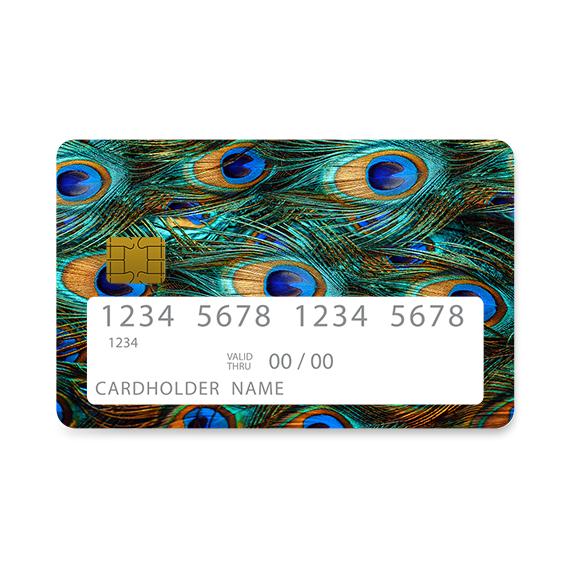 Bank Card Skin with Peacock Feather design