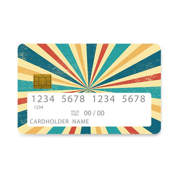 Bank Card Skin with Retro Sunburst design