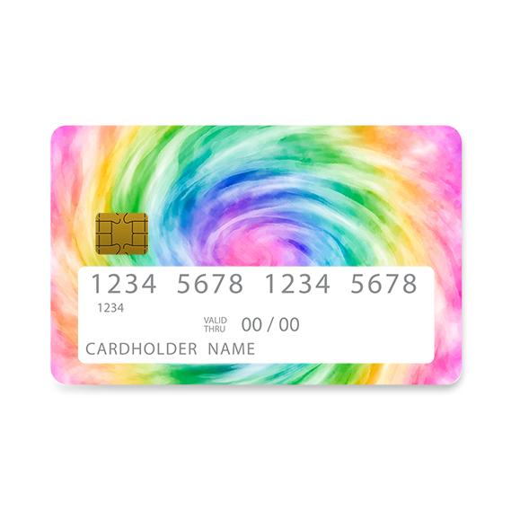 Bank Card Skin with Spiral Tie Dye design
