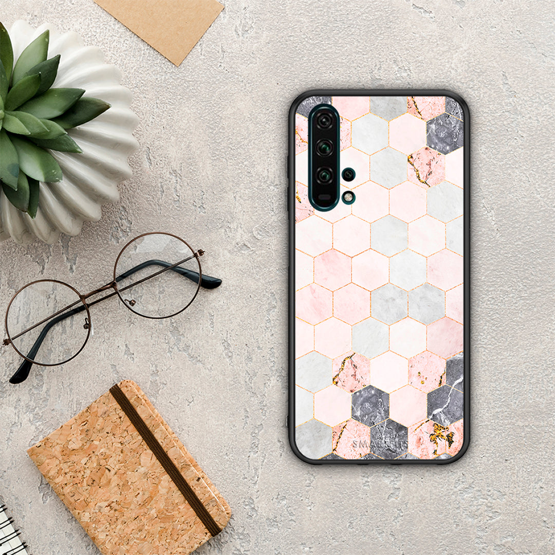 Marble Hexagon Pink - Honor 20 Pro θήκη