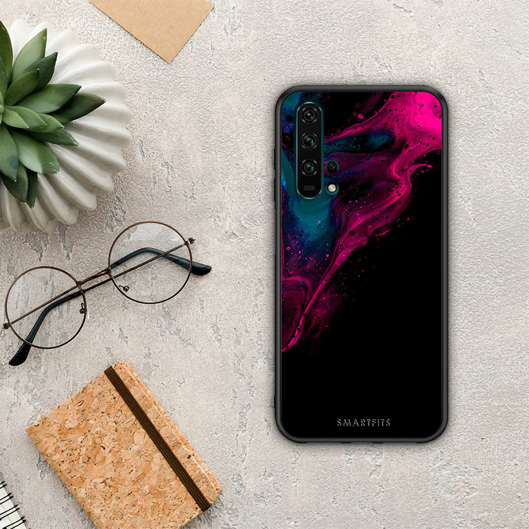Watercolor Pink Black - Honor 20 Pro θήκη