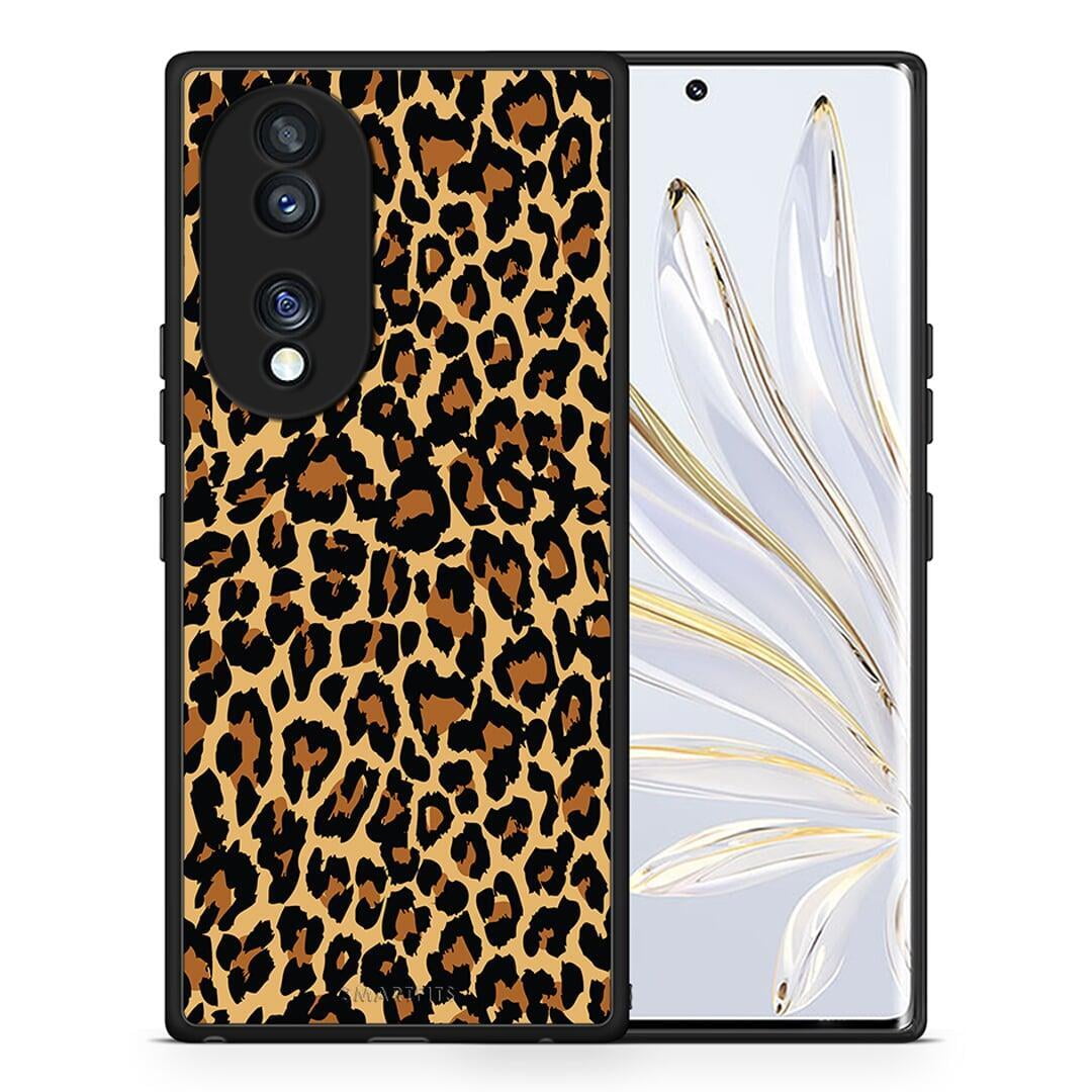 Θήκη Honor 70 5G Animal Leopard από τη Smartfits με σχέδιο στο πίσω μέρος και μαύρο περίβλημα | Honor 70 5G Animal Leopard Case with Colorful Back and Black Bezels
