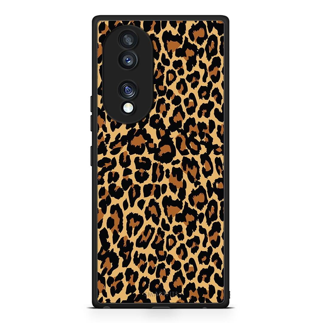 Θήκη Honor 70 5G Animal Leopard από τη Smartfits με σχέδιο στο πίσω μέρος και μαύρο περίβλημα | Honor 70 5G Animal Leopard Case with Colorful Back and Black Bezels