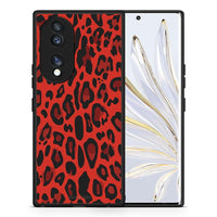 Thumbnail for Θήκη Honor 70 5G Animal Red Leopard από τη Smartfits με σχέδιο στο πίσω μέρος και μαύρο περίβλημα | Honor 70 5G Animal Red Leopard Case with Colorful Back and Black Bezels