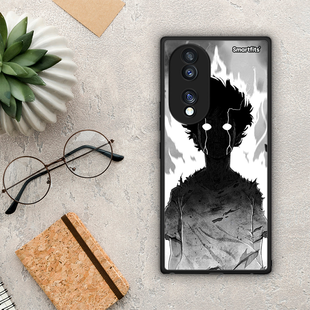 Θήκη Honor 70 5G Anime Boy από τη Smartfits με σχέδιο στο πίσω μέρος και μαύρο περίβλημα | Honor 70 5G Anime Boy Case with Colorful Back and Black Bezels